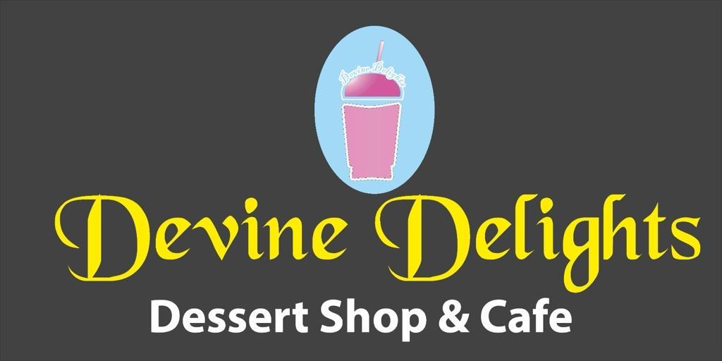 Devine Delights Signage at night in Paisley, Scotland
