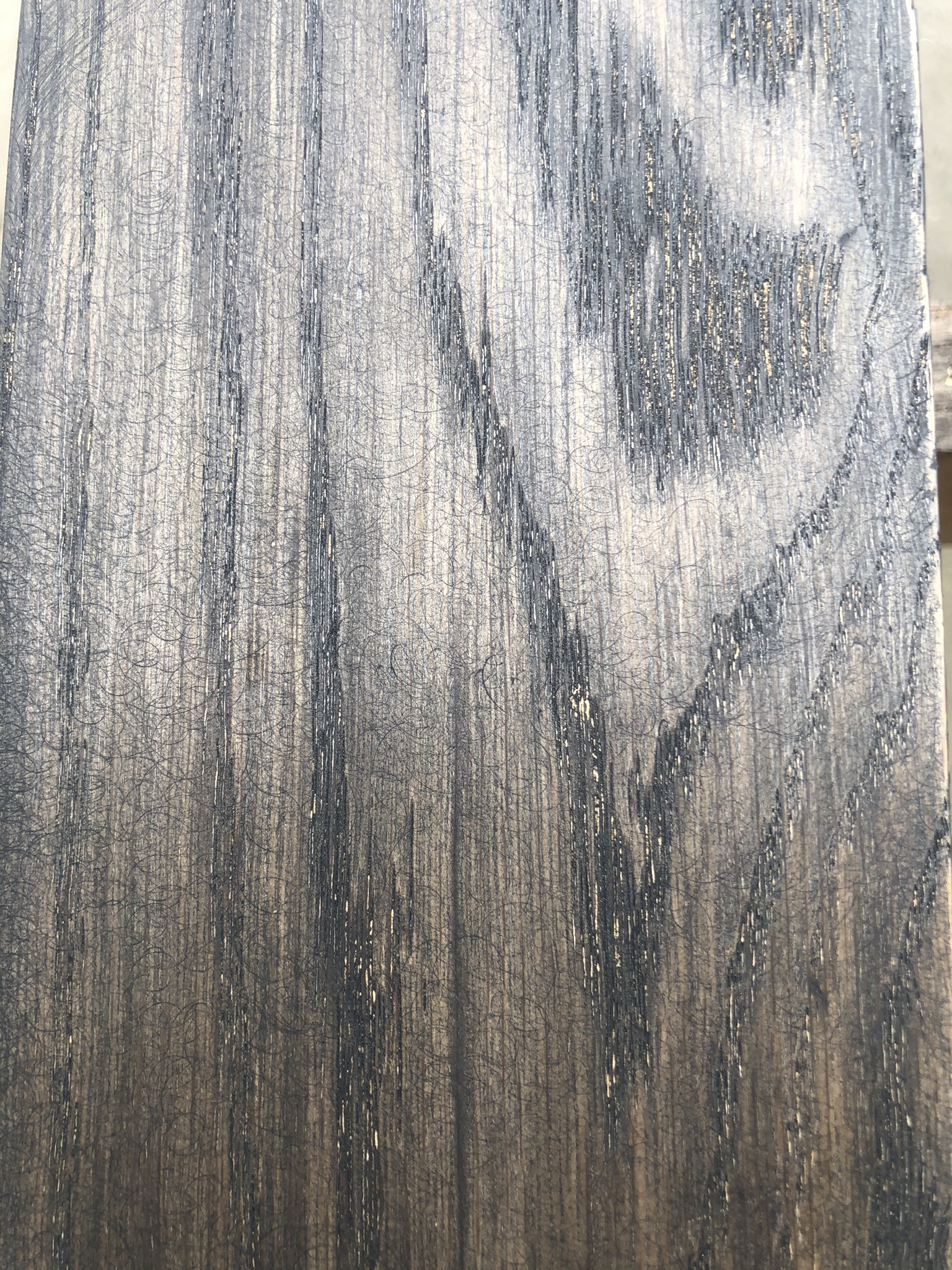 CANTI oak frame — first beeswax layers applied
