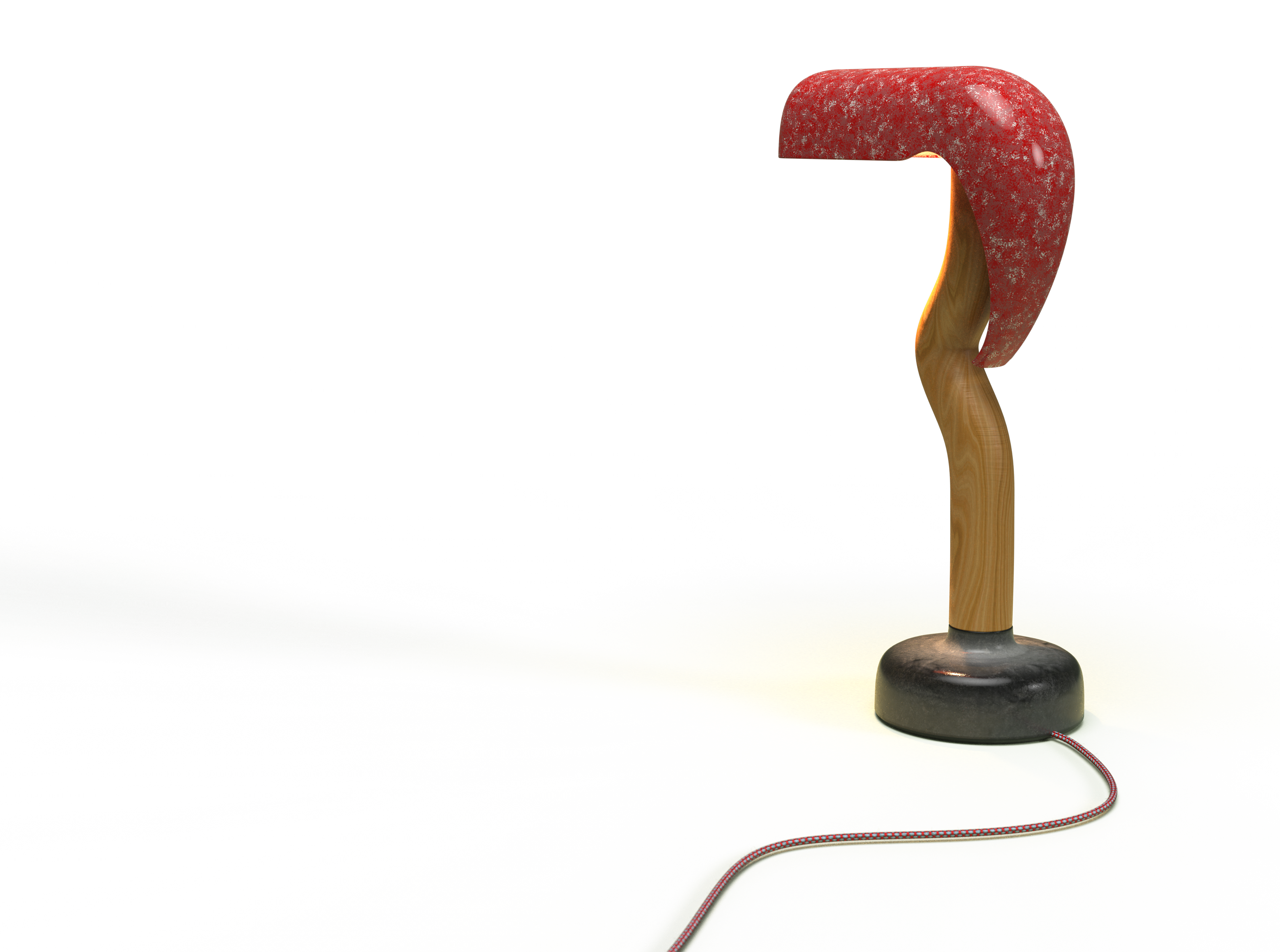 Origin Plastics lamp — final KeyShot render hero view