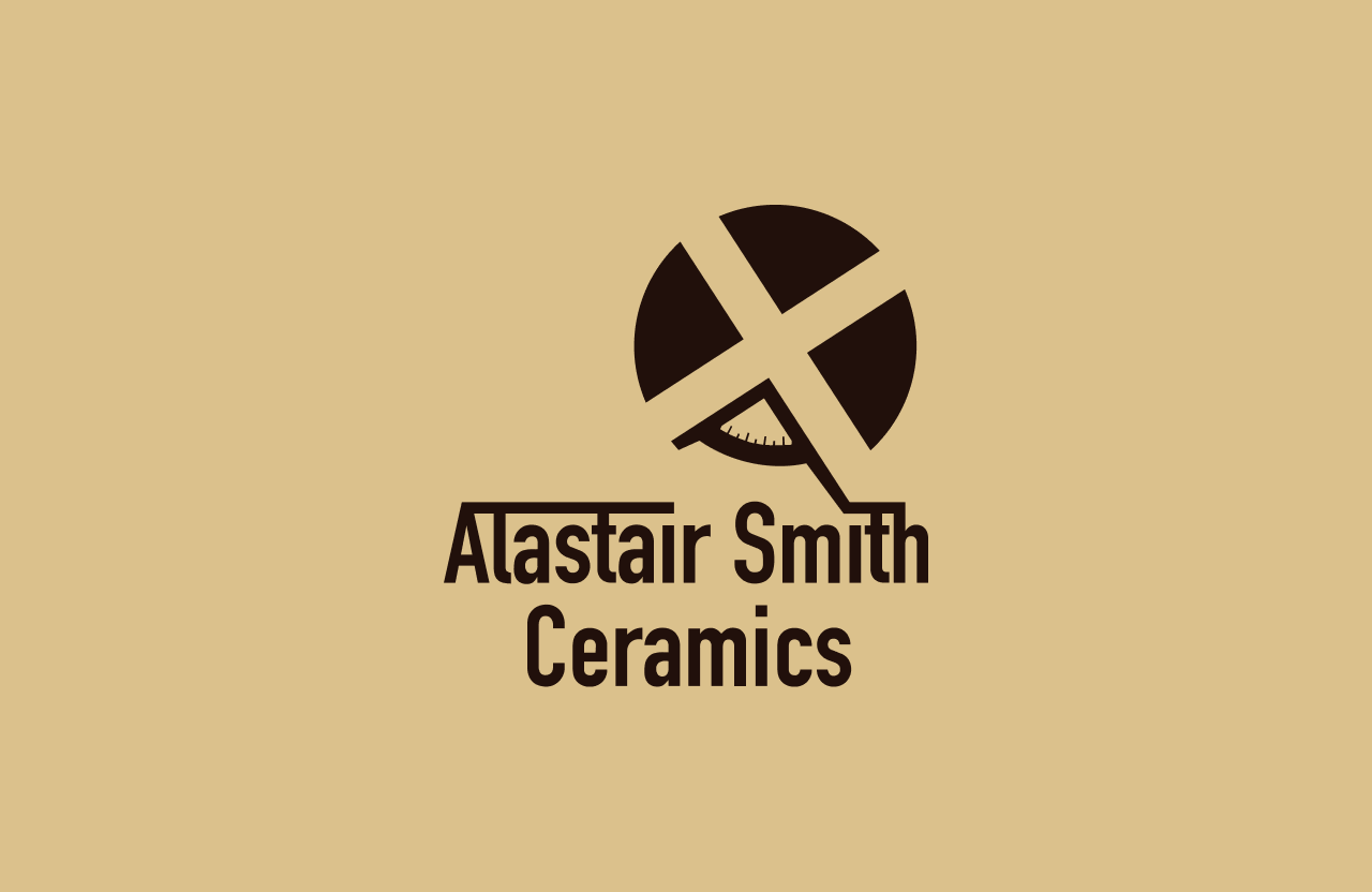 Alastair Smith Ceramics primary logo — a stylised potter's wheel that doubles as a St Andrew's Cross